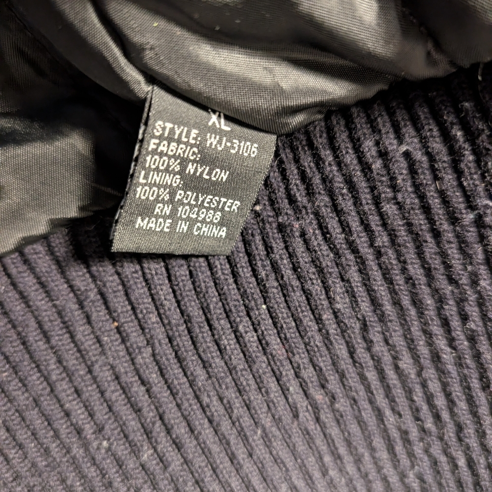 Dittos Women's Cropped Ribbed Fitted Black Bomber Jacket Size XL - Picture 8 of 8